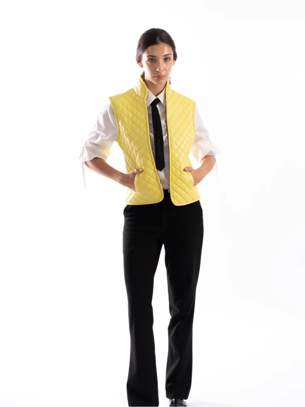 Lopez Taibo Yellow Leather vest  Sz L